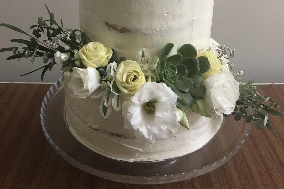 Bolo de casamento florido