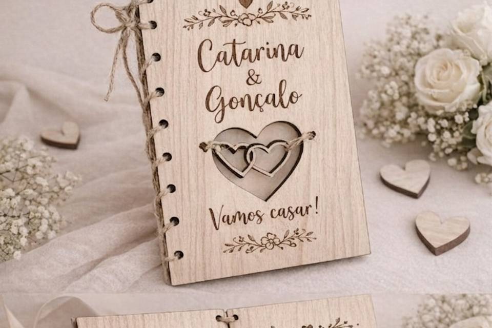 Convite de casamento em Mdf