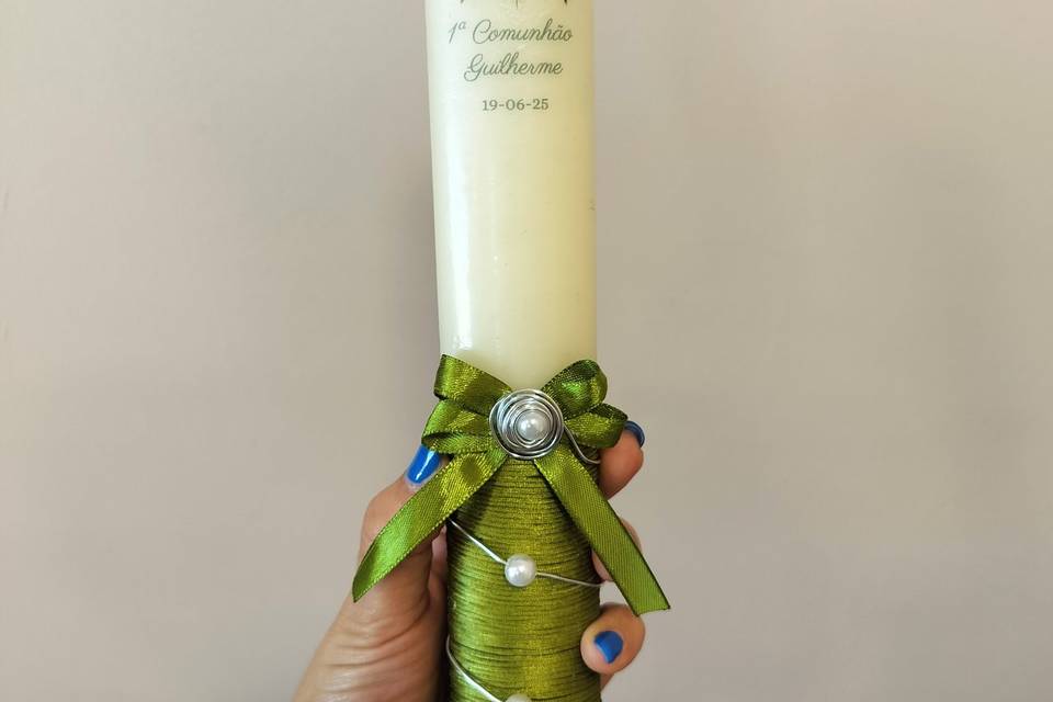 Vela batismo personalizada