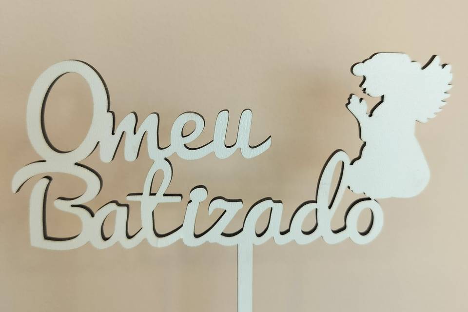 Topo de  bolo batizado