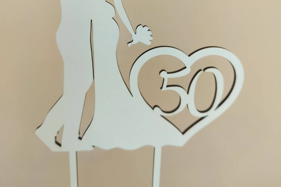 Topo de bolo bodas ouro