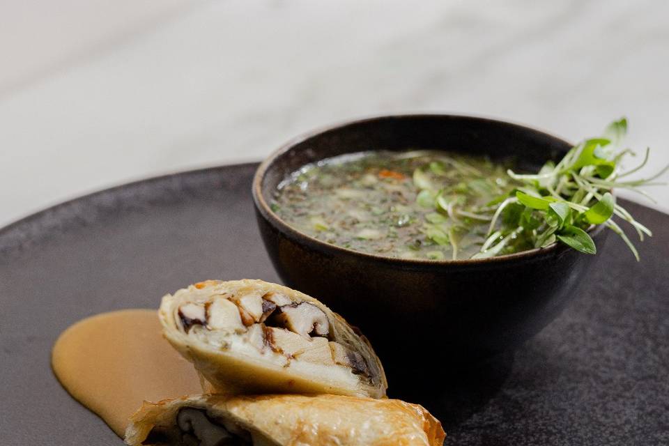 Gaspacho e cogumelos