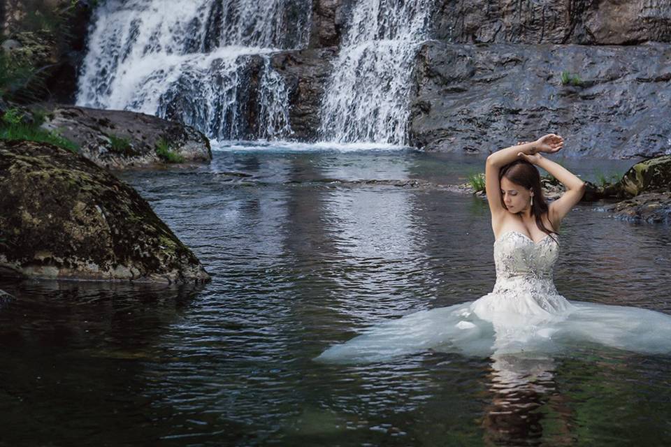 Noiva em cascata