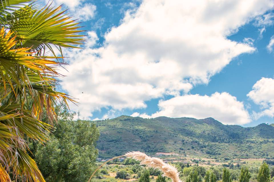 Paisagem com arco floral