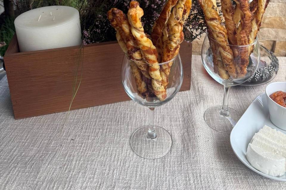 Palitos de presunto e queijo