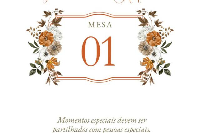 Marcador de mesa personalizado