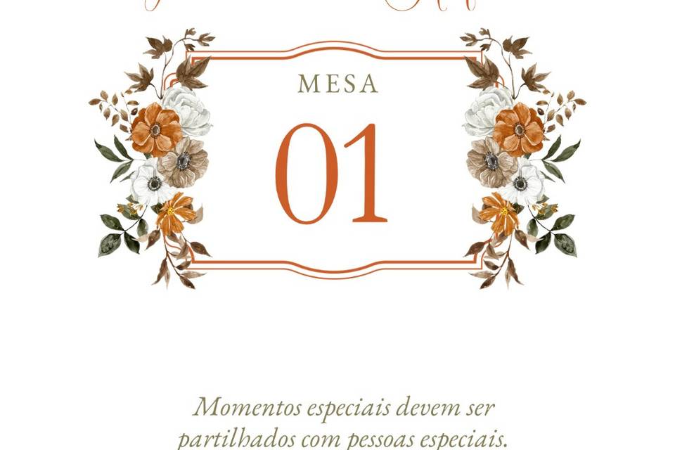 Marcador de mesa personalizado