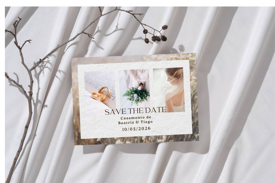 Save the date impresso frente