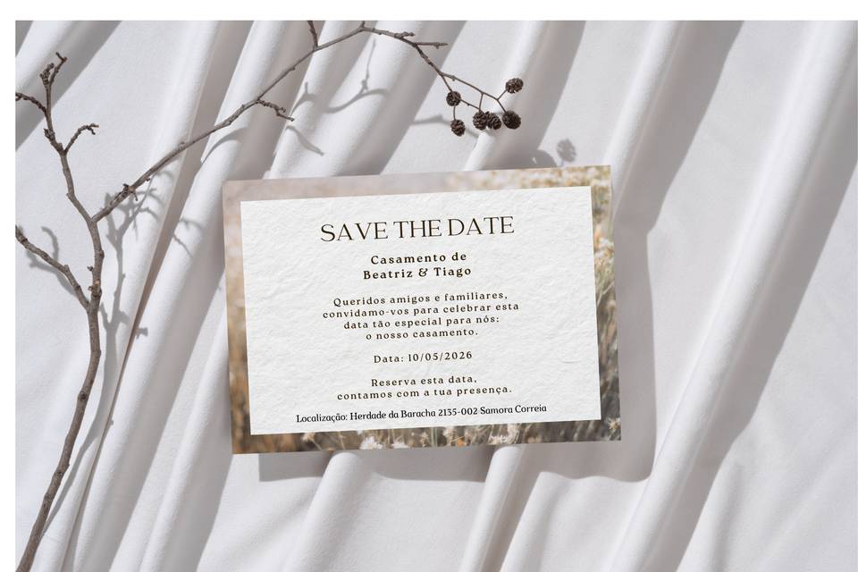Save the date impresso trás