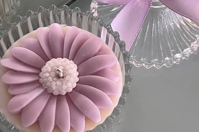 Vela bomboneira flor