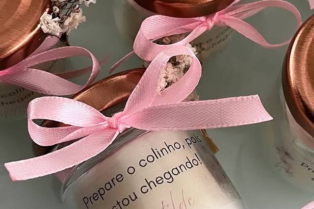 Vela vidro tampa rose gold