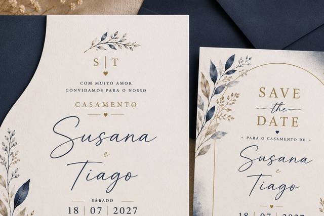 Convite blue + Save the date