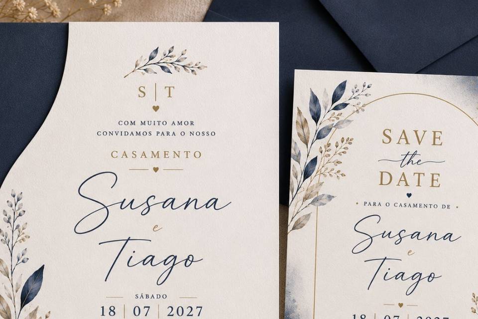 Convite blue + Save the date