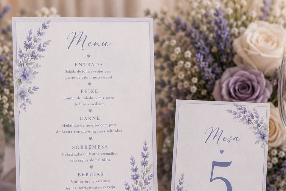 Menu + Marcador lavanda
