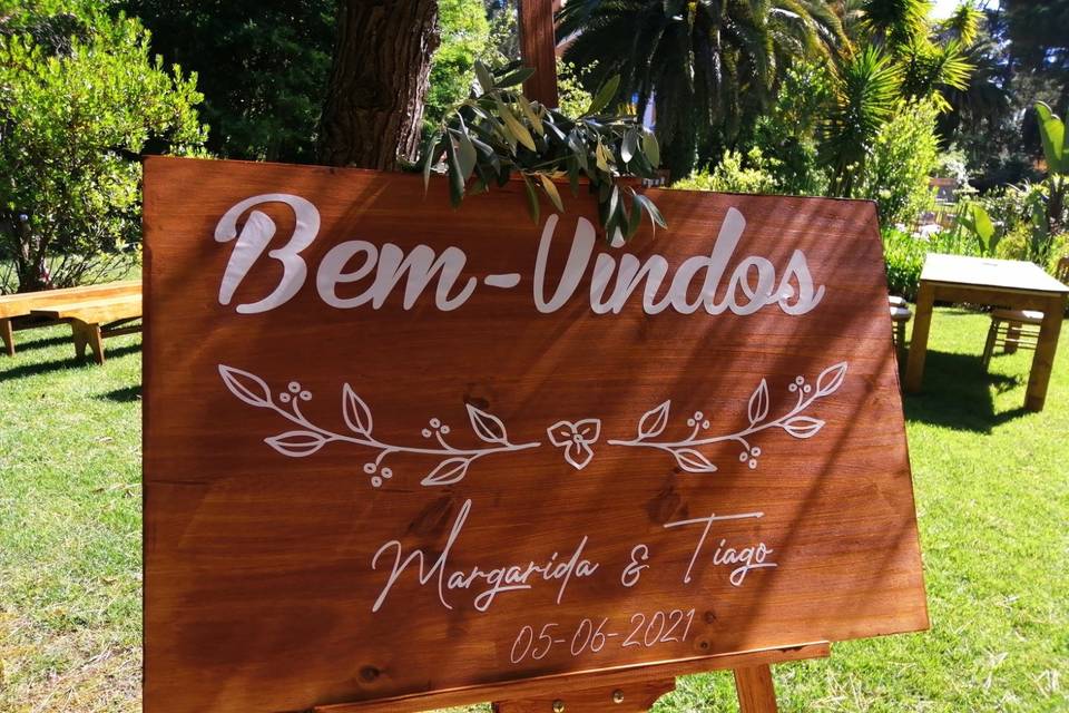 Placa de boas vindas