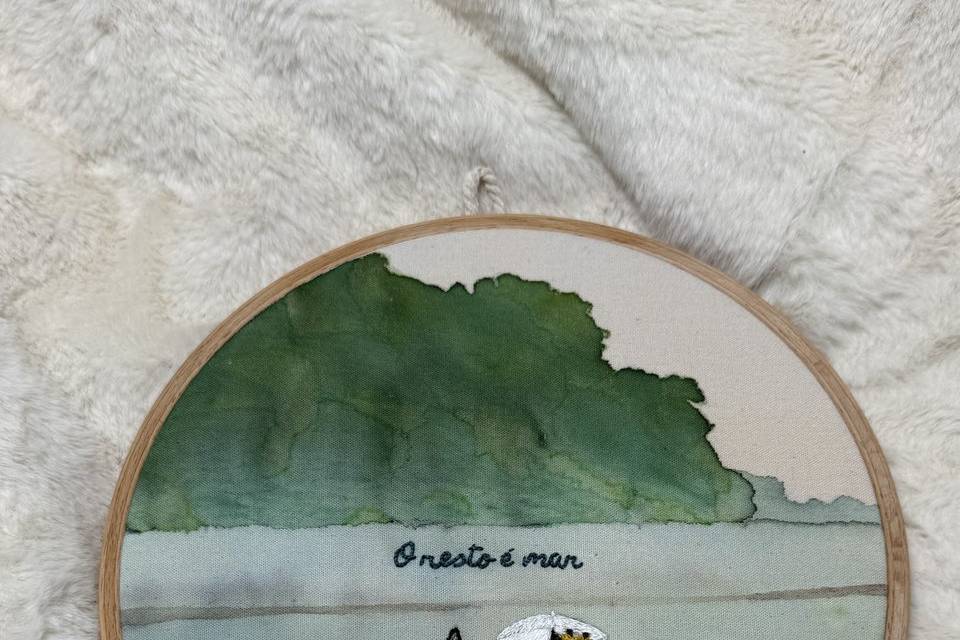 Foto do casamento em aquarela
