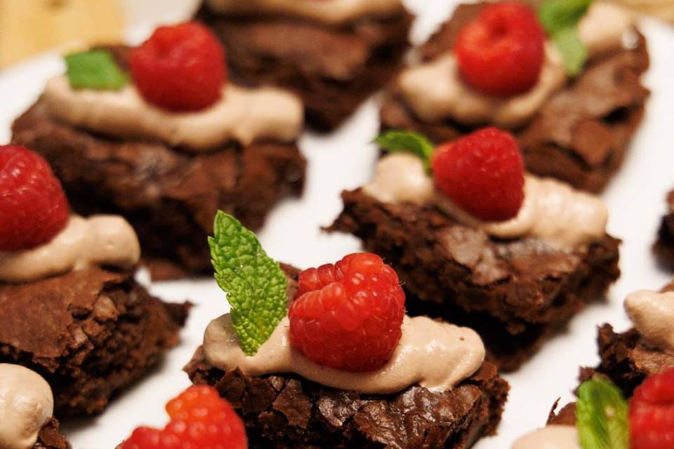 Brownie chocolate e framboesa