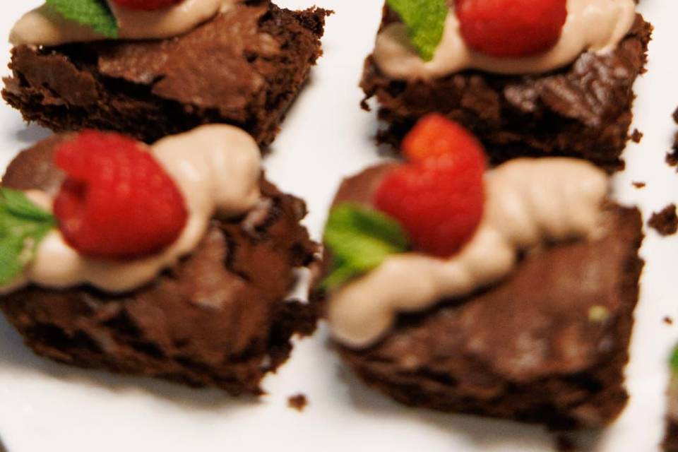 Brownies mousse e framboesa