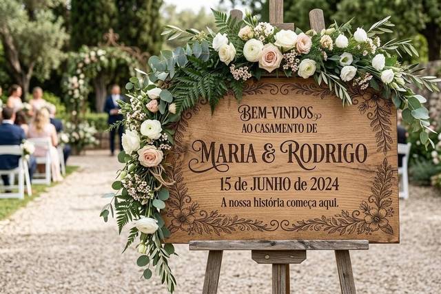 Placa de boas-vindas personali