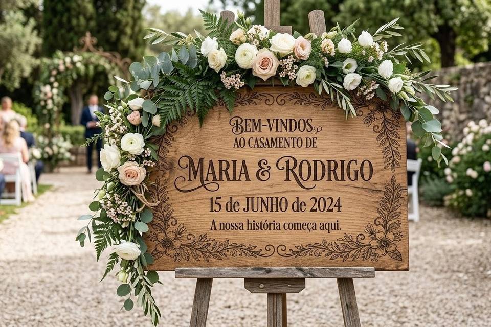 Placa de boas-vindas personali