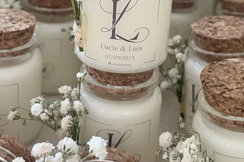 Vela de frasco personalizada