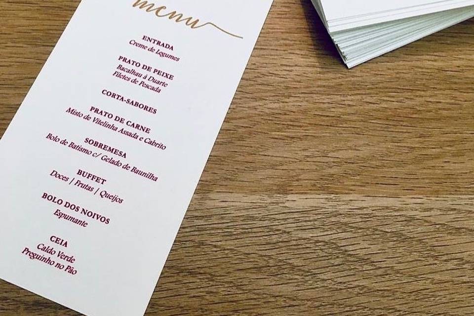 Menus de casamento