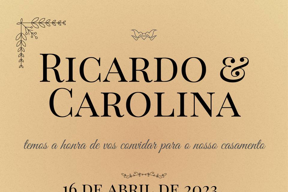Convite Ricardo&Carolina