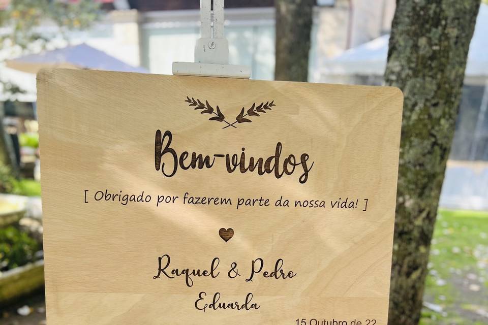 Placa boas vindas