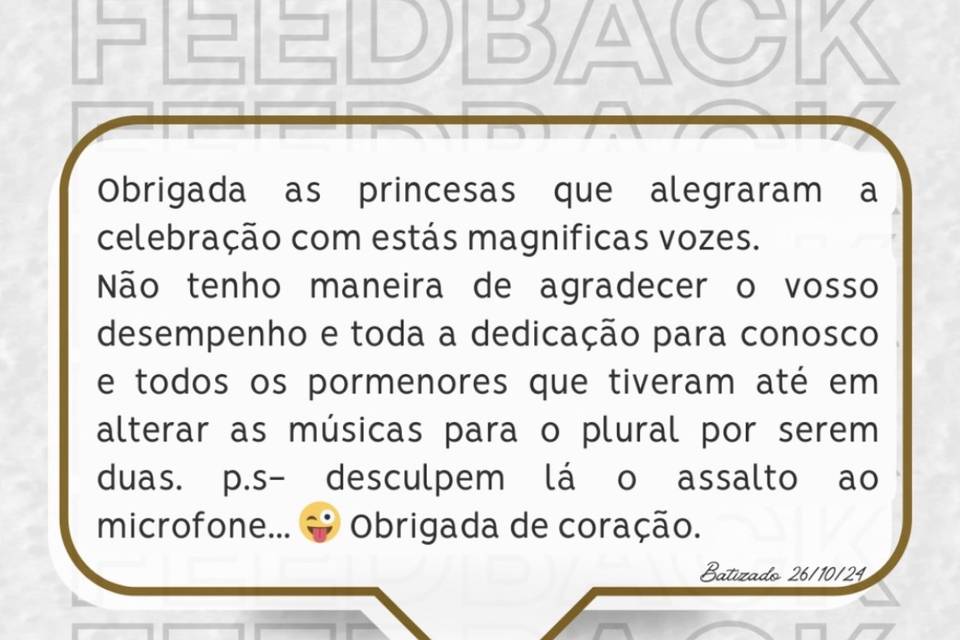 Feedback 26/10/24 ✨