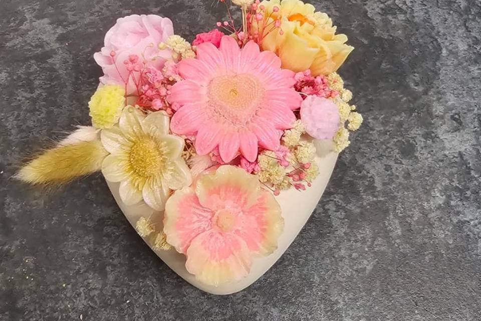 Arranjo em flores de cera