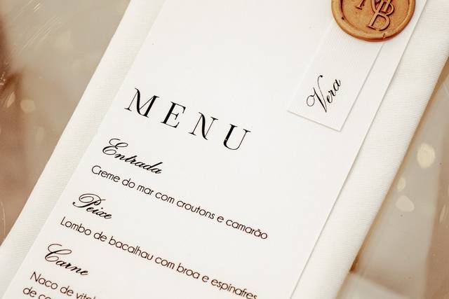 Menu com lacre
