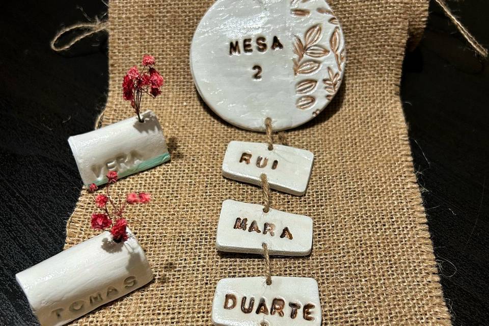 Conjunto marcador de mesa