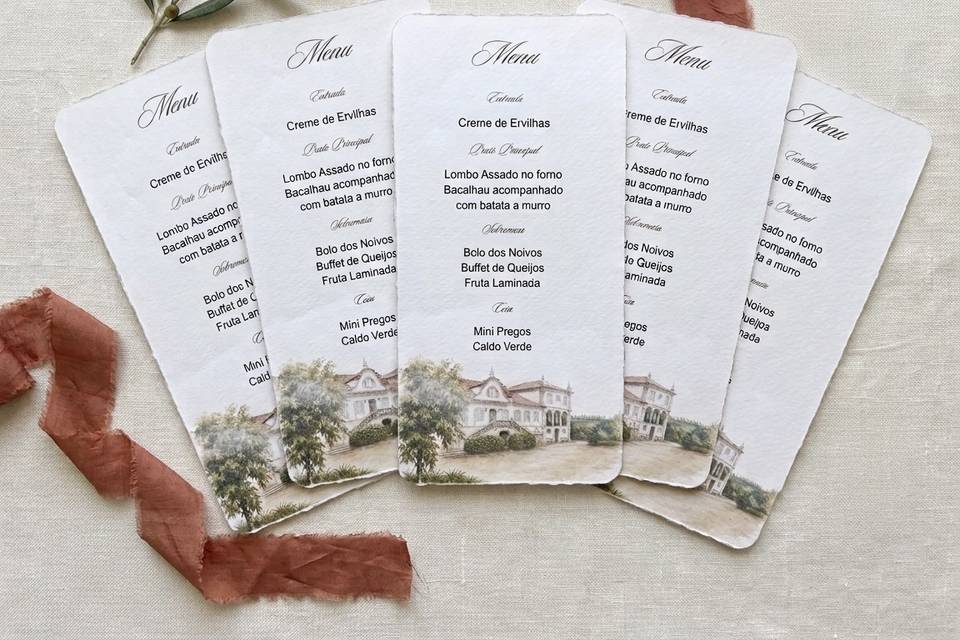 Menu aquarela