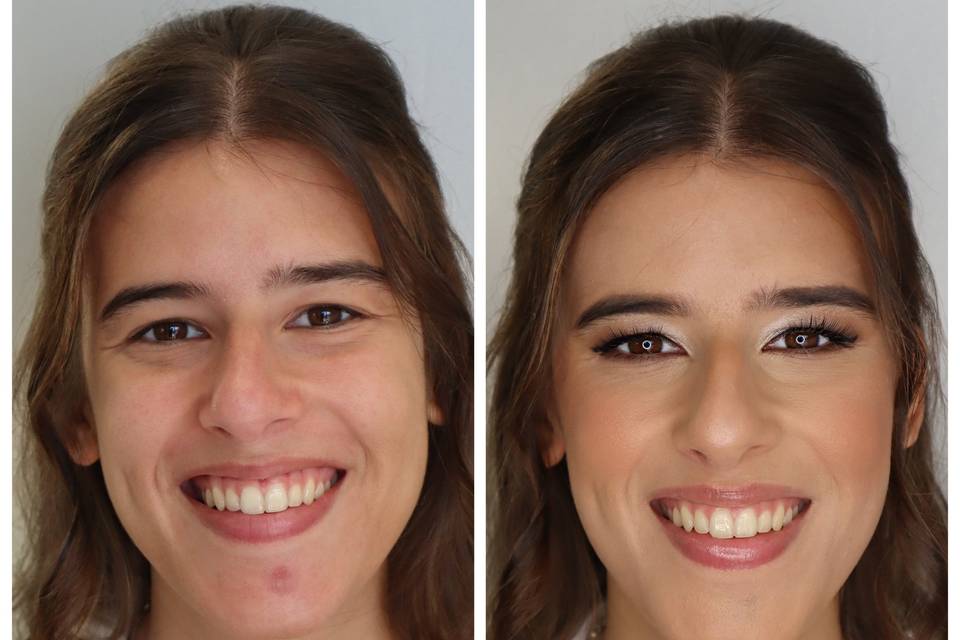 Antes e depois maquilhagem