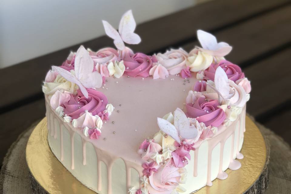 Boho pink cake