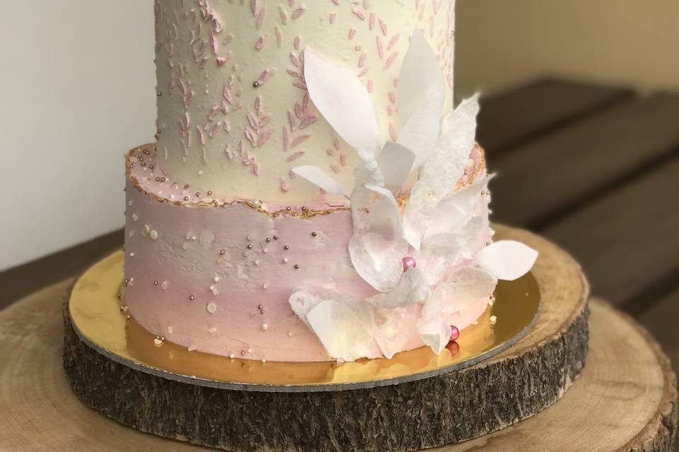 Pink golden cake