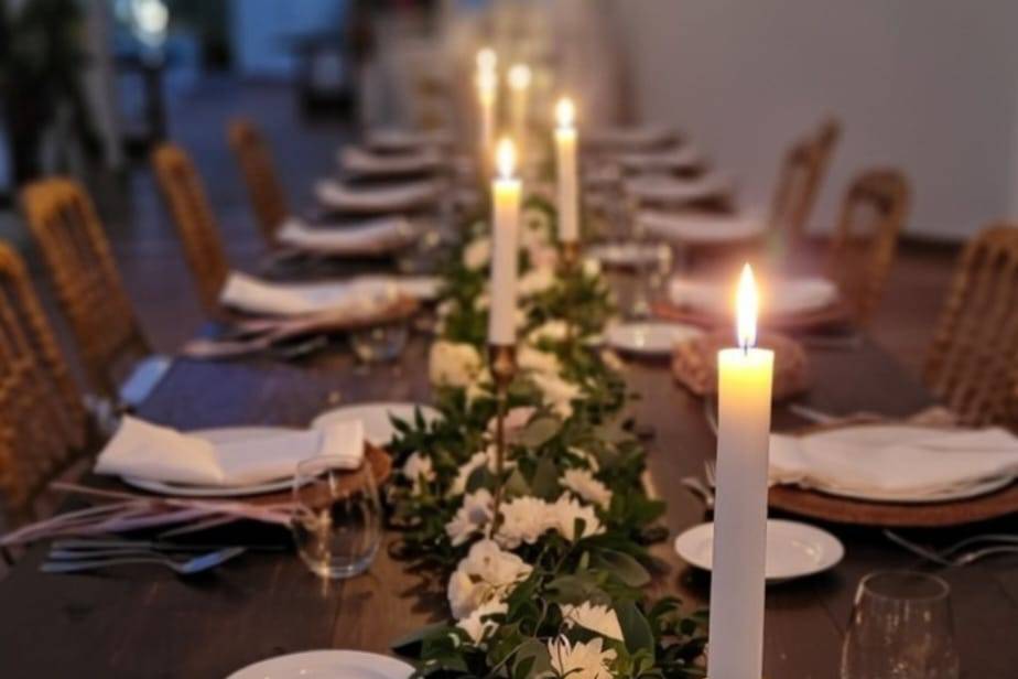 Decoração mesa corrida