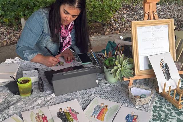 Ilustração de convidados