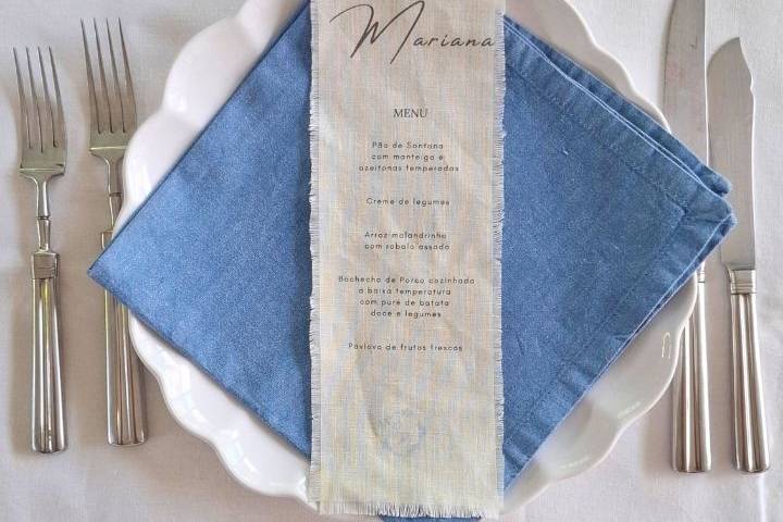 Menus em tecido