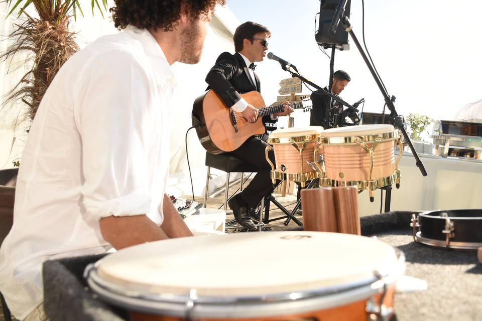 Música ao vivo com percussão