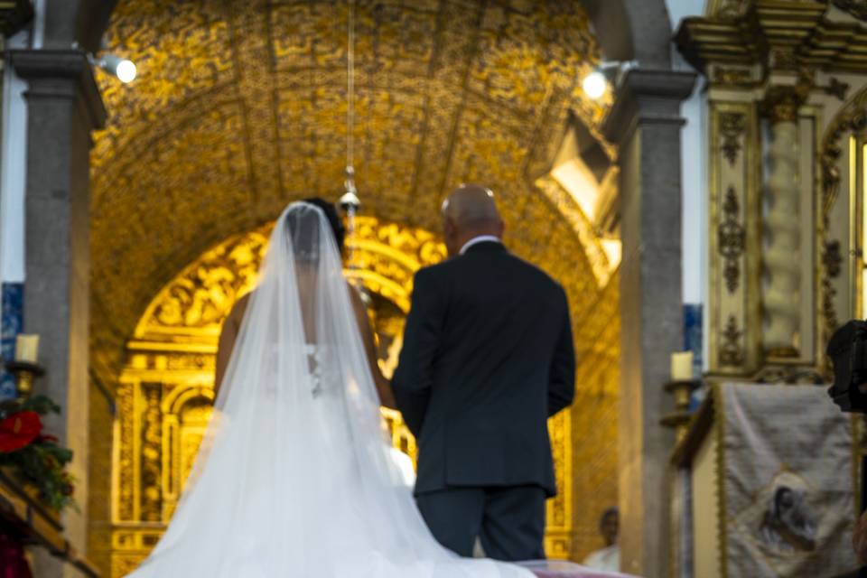 Durante casamento religioso -