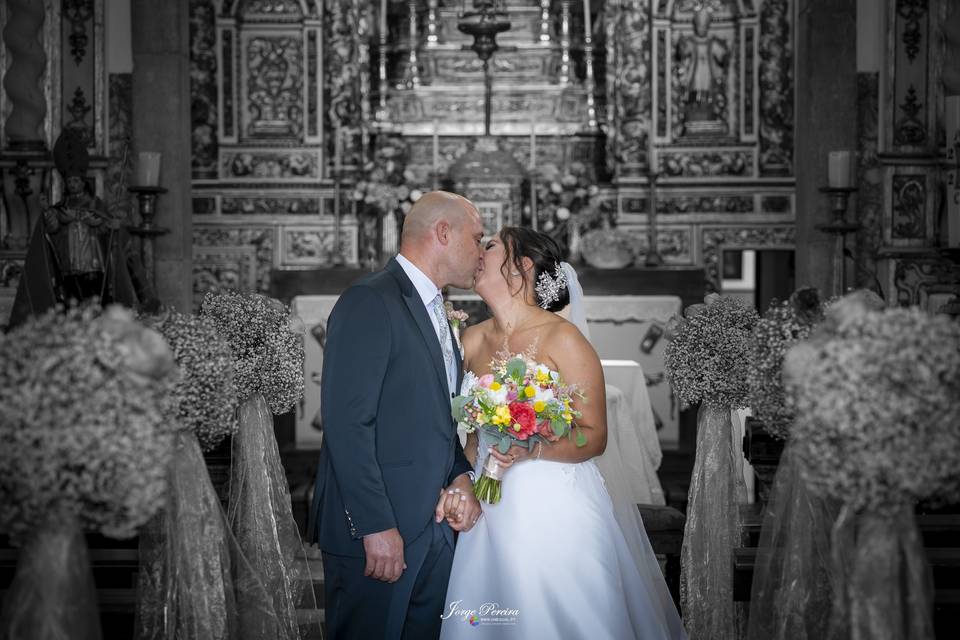 Após o casamento ainda na igre