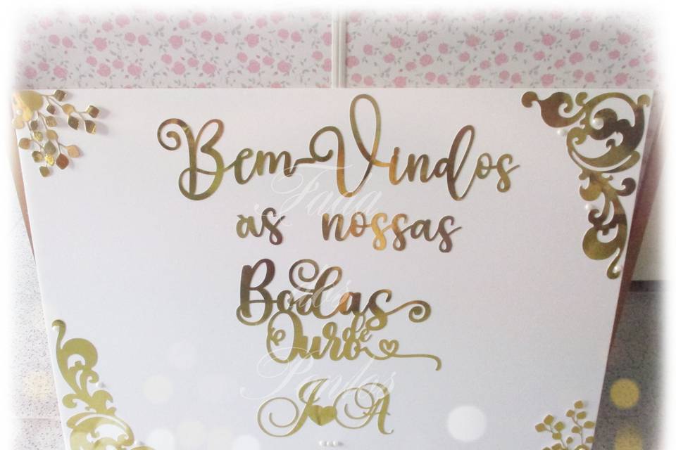 Placa boas vindas