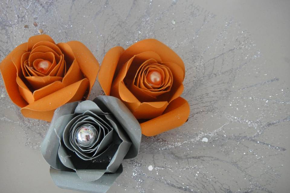 Bouquet rosas papel