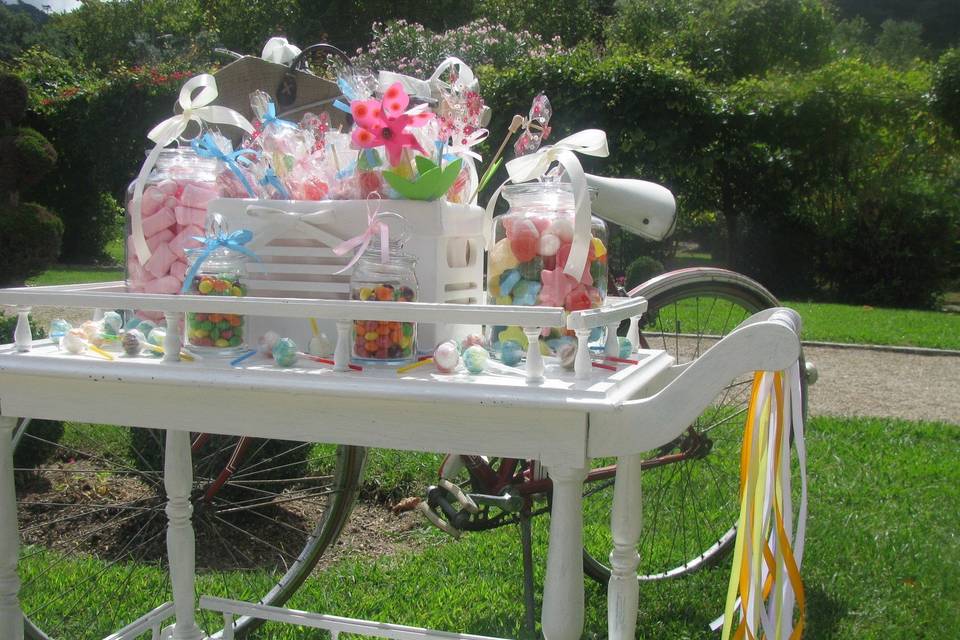 Candy table com bicicleta