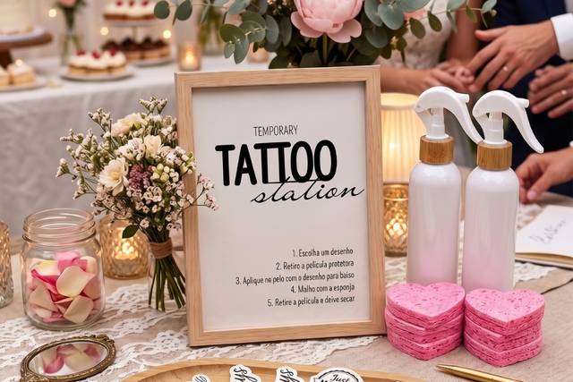 Temporary tattoo station