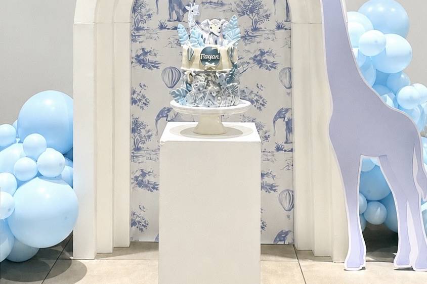 Decoração de mesa de batizado