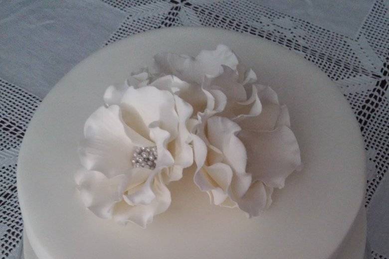 Flores de açúcar brancas