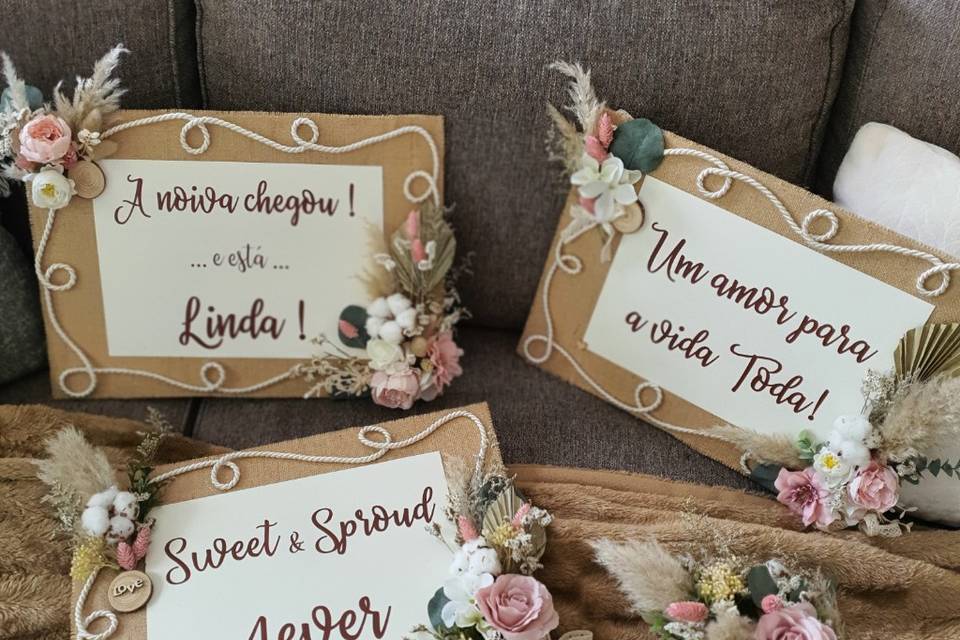 Placas para entrada de noiva