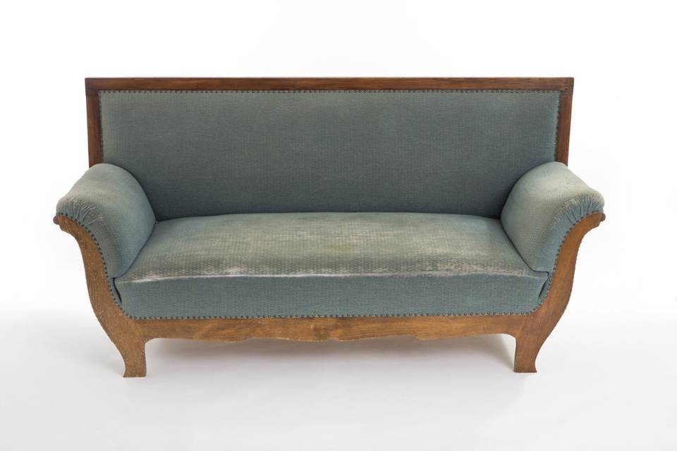 Sofa vintage, veludo azul